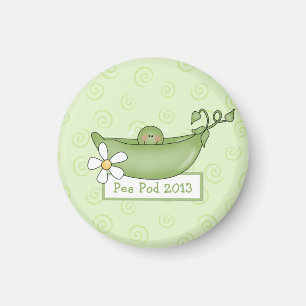 Pois dans un aimant de baby shower de cosse