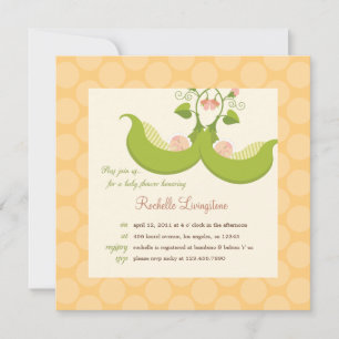 Pois dans un Baby shower Jumeaux Pod Invitation