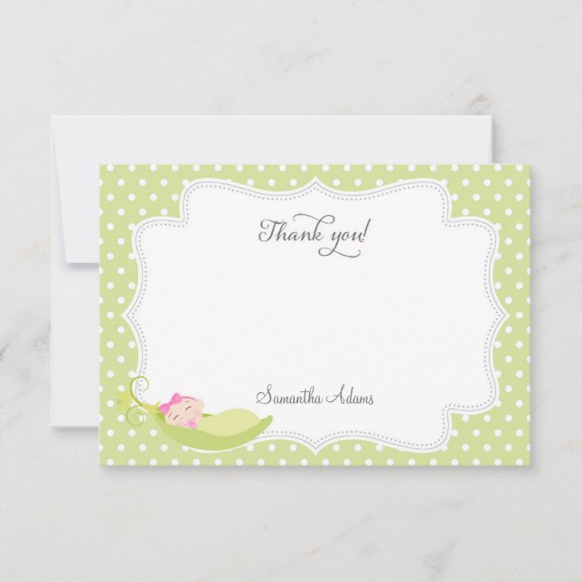 Pois dans un carte de remerciements de cosse (Devant)