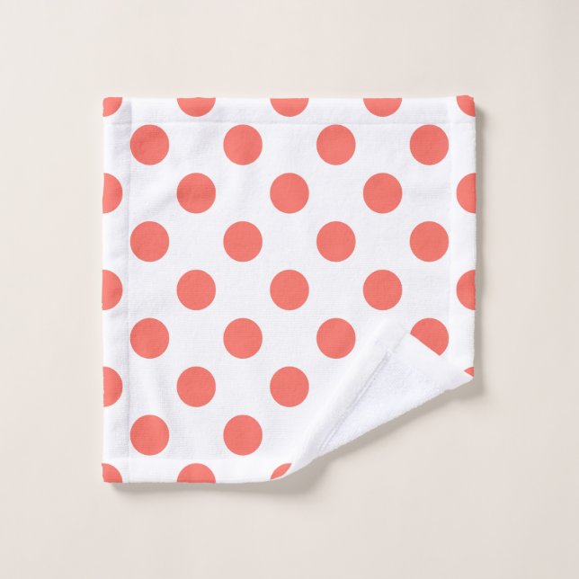 Pois de corail vivant sur blanc (Gant de toilette)