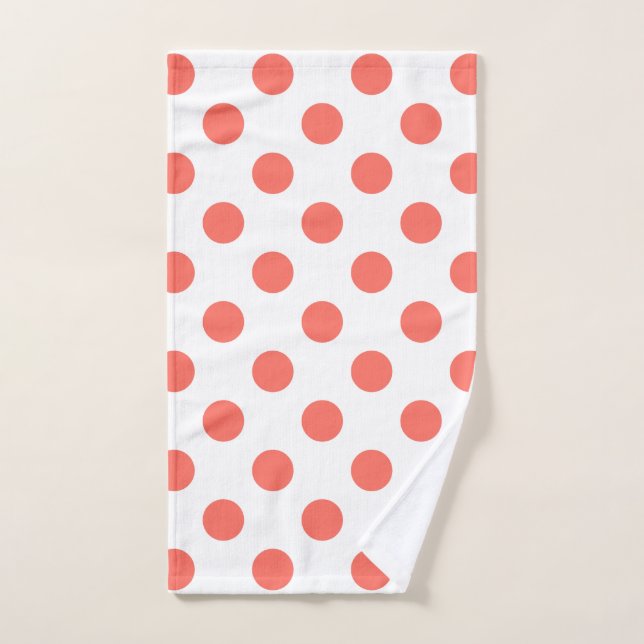 Pois de corail vivant sur blanc (Serviette à main)