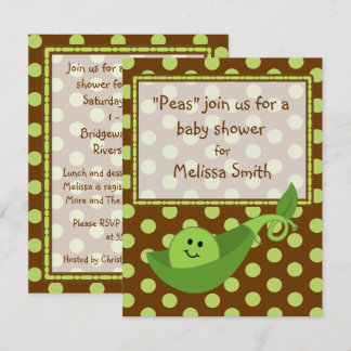 Pois de pois sur le Invitation de Baby shower neut