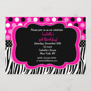 Pois d'impression Zebra Invitations BIrthday