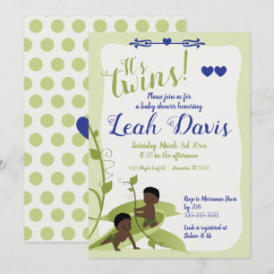 Pois doux, Baby Boy Shower Invitations