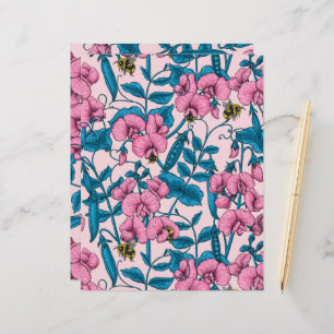 Pois doux et bourdons, rose et bleu