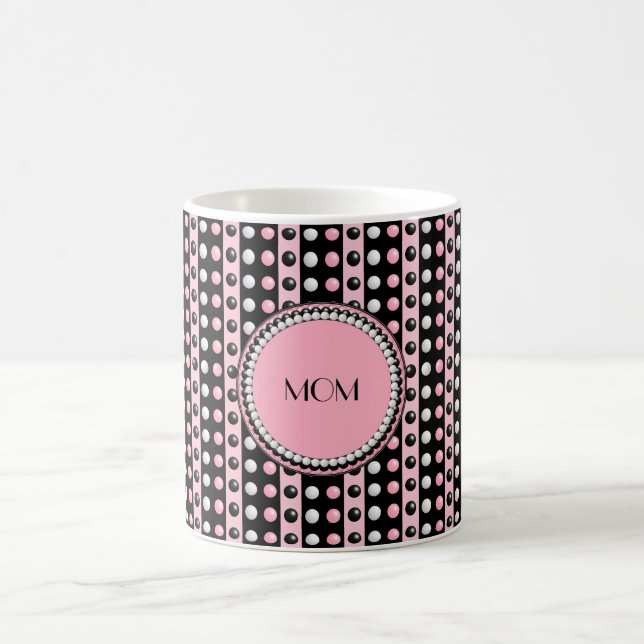 Pois en bandes Mug monogramme (Centre)