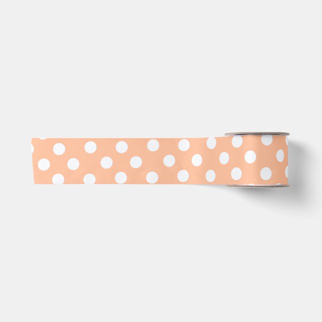 pois en ruban satin de fuzz de pêche (Devant)