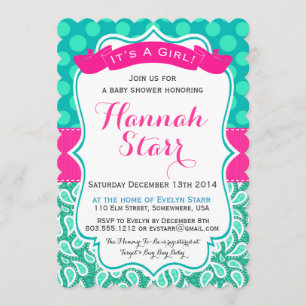 Pois et invitation de baby shower de Paisley