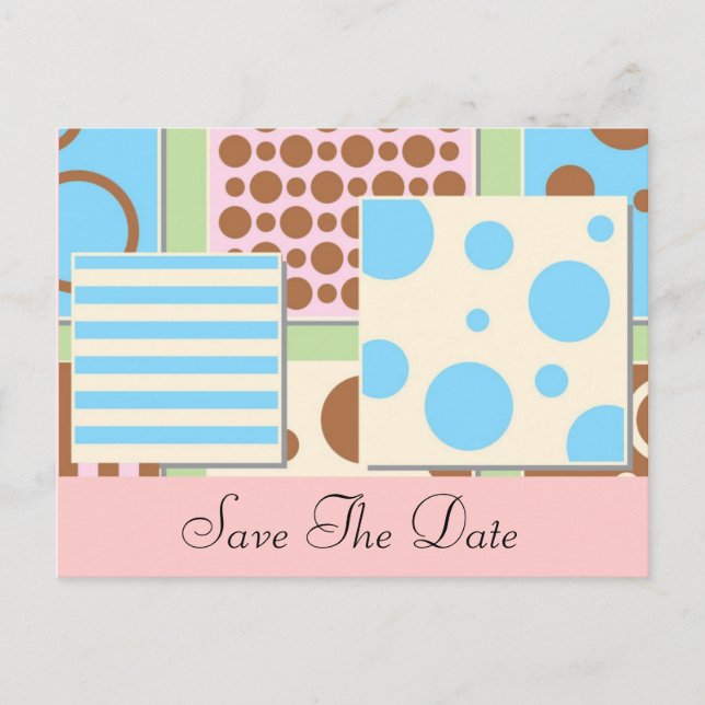Pois et rayures Baby shower Invitation (Devant)