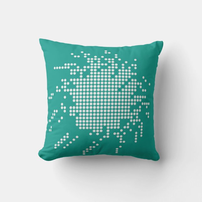 Pois floraux blancs Design Coussin Abstrait (Recto)