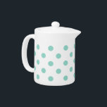 Pois frais d'Aqua<br><div class="desc">Pois mignon en Aqua frais sur une théière blanche solide.</div>