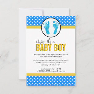 Pois - Invitation de Baby shower de garçon