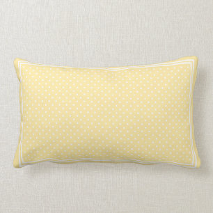 Pois jaune citron et coussin lombaire de rayures