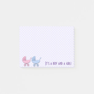 pois jumeaux garçon & fille - Bloc-notes post-it