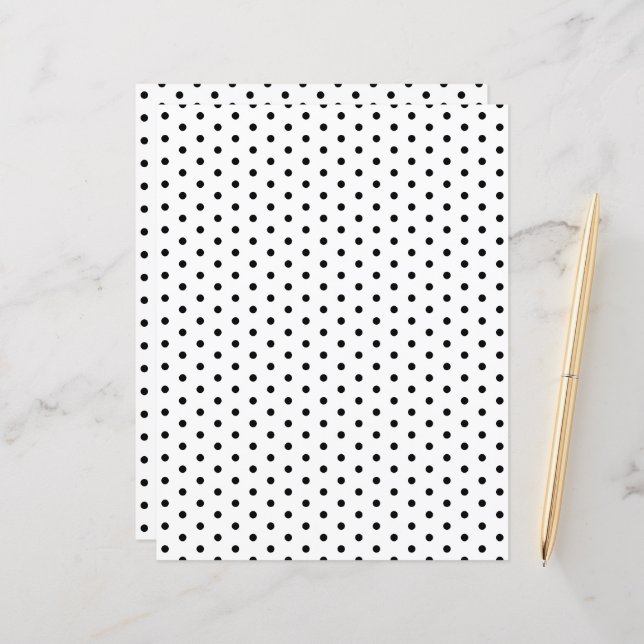 Pois Motif noir et blanc papier à scandale (Devant/Arrière en situation)