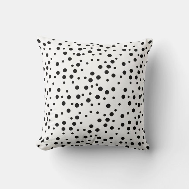 Pois noirs de différentes tailles sur Coussins per (Recto)