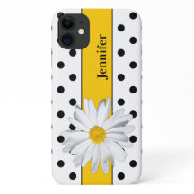 Pois noirs et blancs, Coque Daisy iPhone 11