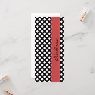 Pois noirs et blancs, pointillés, Votre nom