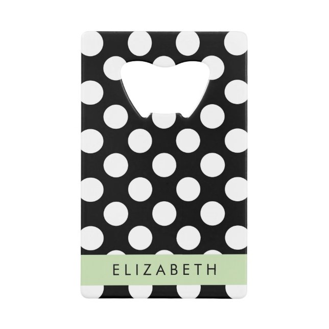 Pois noirs et blancs, pointillés, Votre nom (Devant)