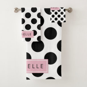 Pois noirs et blancs, pointillés, Votre nom