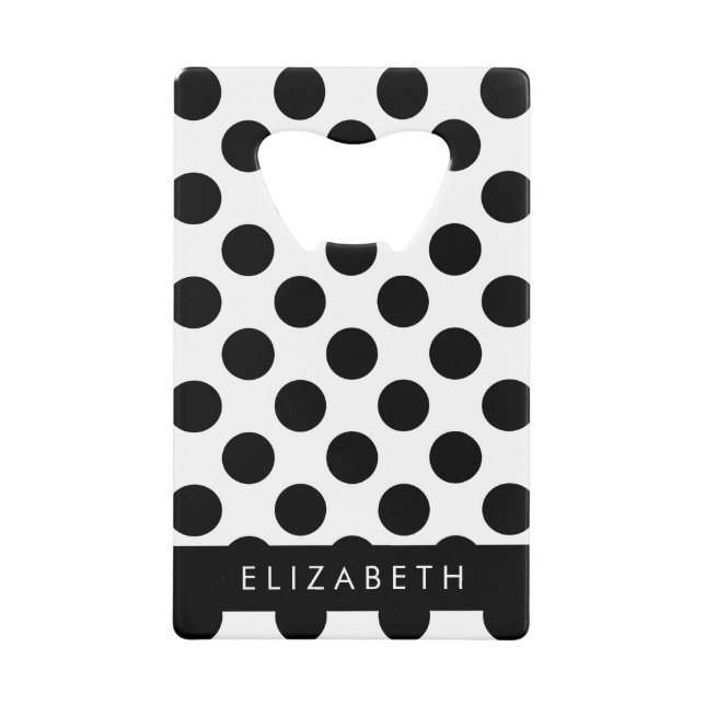 Pois noirs et blancs, pointillés, Votre nom (Devant)