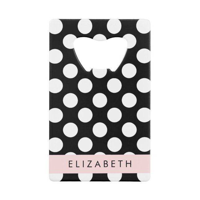 Pois noirs et blancs, pointillés, Votre nom (Devant)