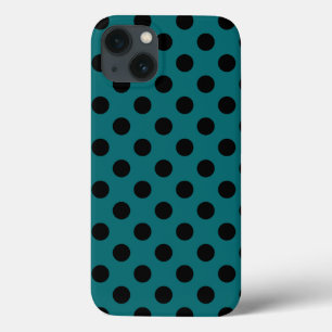 Pois noirs sur coque iphone Coque turquoise