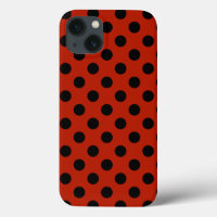 Pois noirs sur Coque rouge-coque iphone