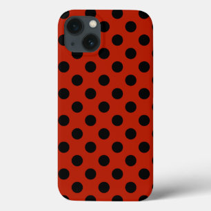 Pois noirs sur Coque rouge-coque iphone