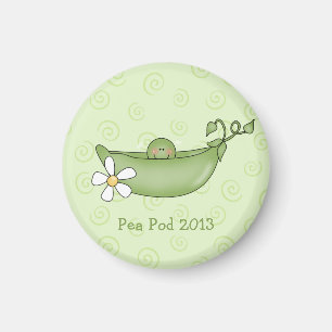 Pois personnalisé dans un aimant de baby shower d