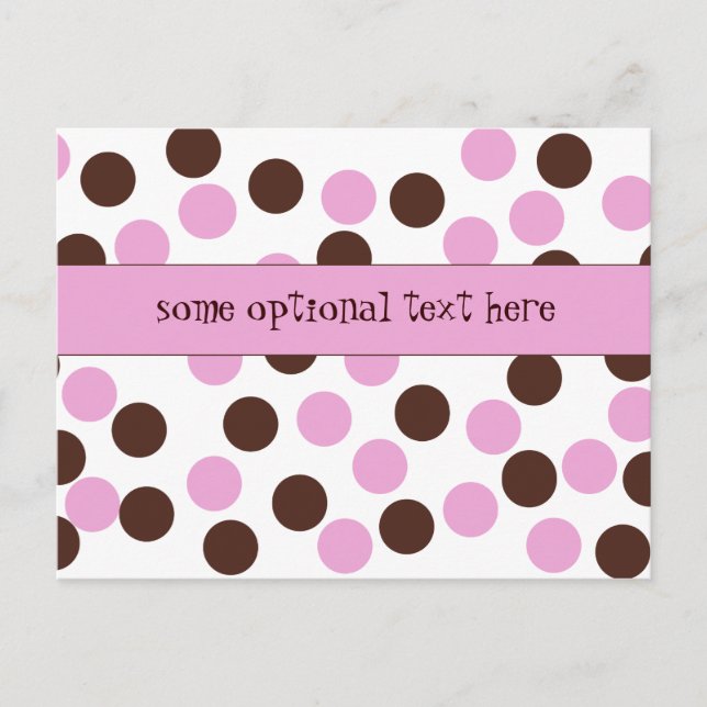 pois rose brun point carte postale zone de texte p (Devant)