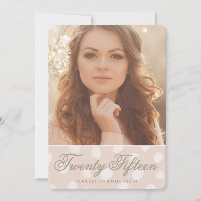 Pois rose | Faire-part d'obtention d'une licence p (Devant)