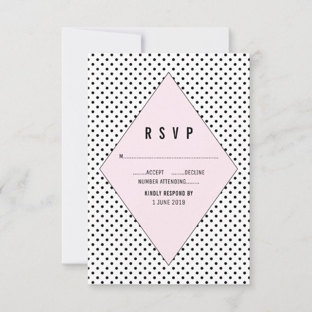 Pois rose moderne RSVP (Devant)