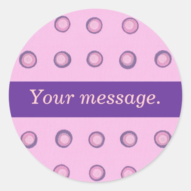 Pois rose violet, ajoutez vos stickers de message (Devant)