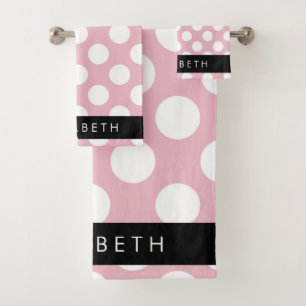 Pois roses, Motif Pointe Polka, Votre Nom