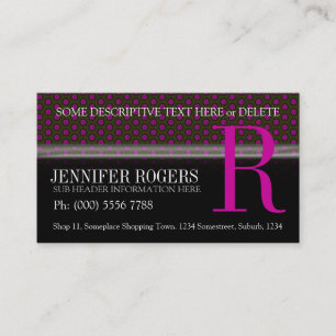Pois roses profonds Cartes de visite noirs