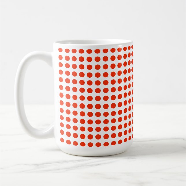 Pois Rouges Et Blancs, Mug De Café (Gauche)