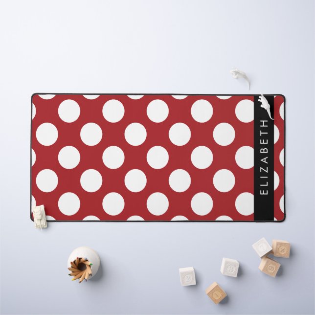 Pois Rouges, Motif Polka Dot, Votre Nom (Tableau pour enfants)