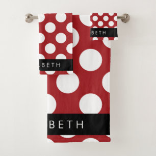 Pois Rouges, Motif Polka Dot, Votre Nom