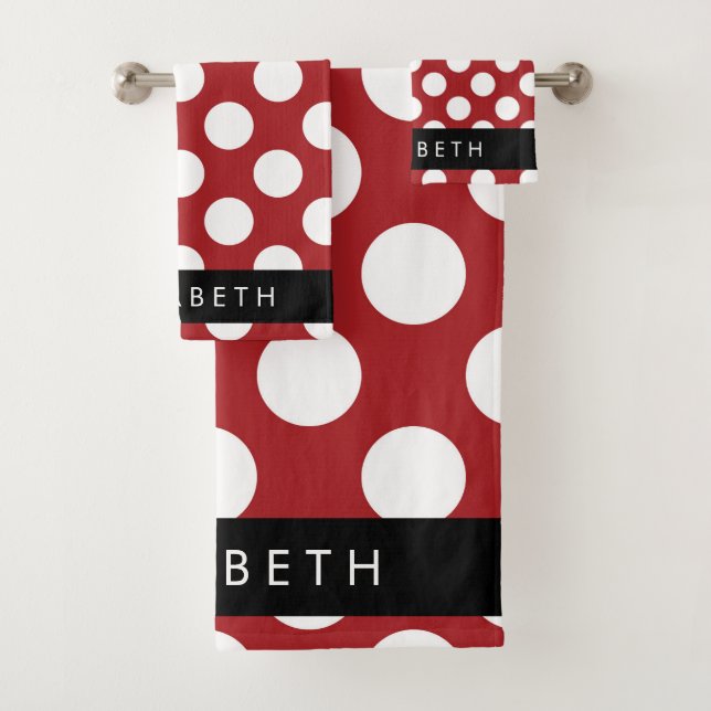 Pois Rouges, Motif Polka Dot, Votre Nom (En situation)