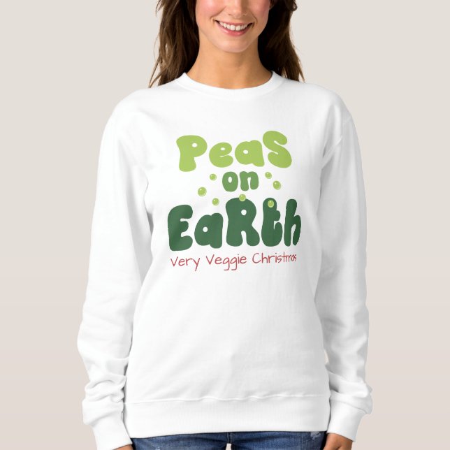 Pois sur Terre Sweatshirt de Noël végétarien (Devant)