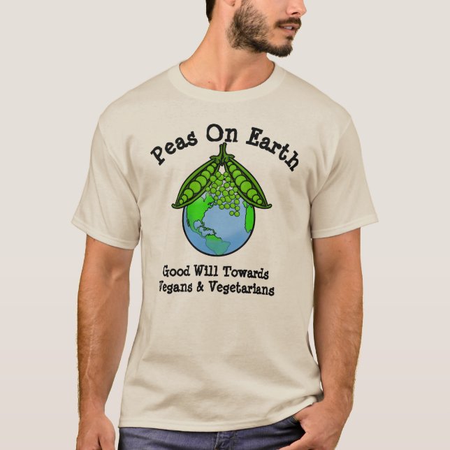 Pois sur Terre T-shirt végétarien ou végétarien (Devant)