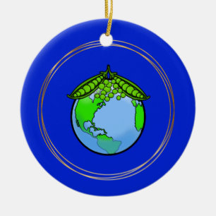 Pois sur Terre Végétarien Ornement de Noël