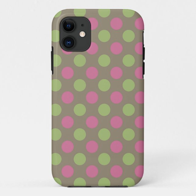 Pois vert et rose motif iphone 5 coque (Dos)