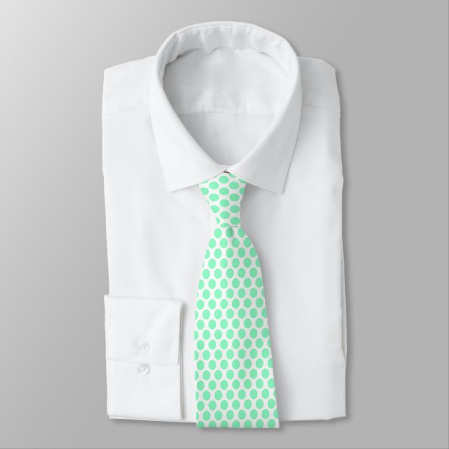 Pois verts Pastel Mint - Cravate (Attaché)