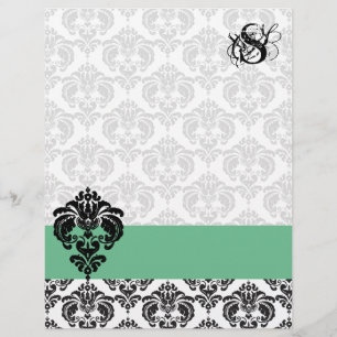 Pois vintage Damas Monogramme en-tête