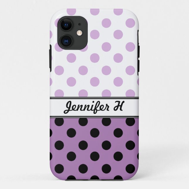 Pois violet noir iPhone 5 Coque (Dos)