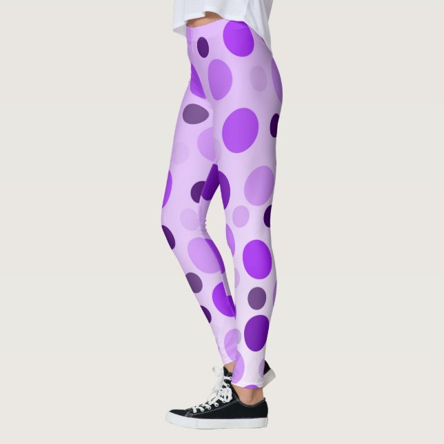 Pois violets, dames Leggings (Gauche)
