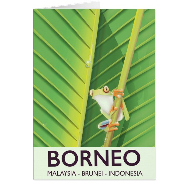 Poison Bornéo affiche de voyage de la grenouille (Devant)