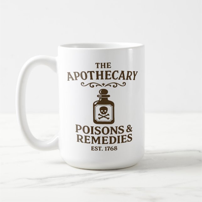 Poisons & Remedies Coffee Mug – Apothecary-Style (Gauche)